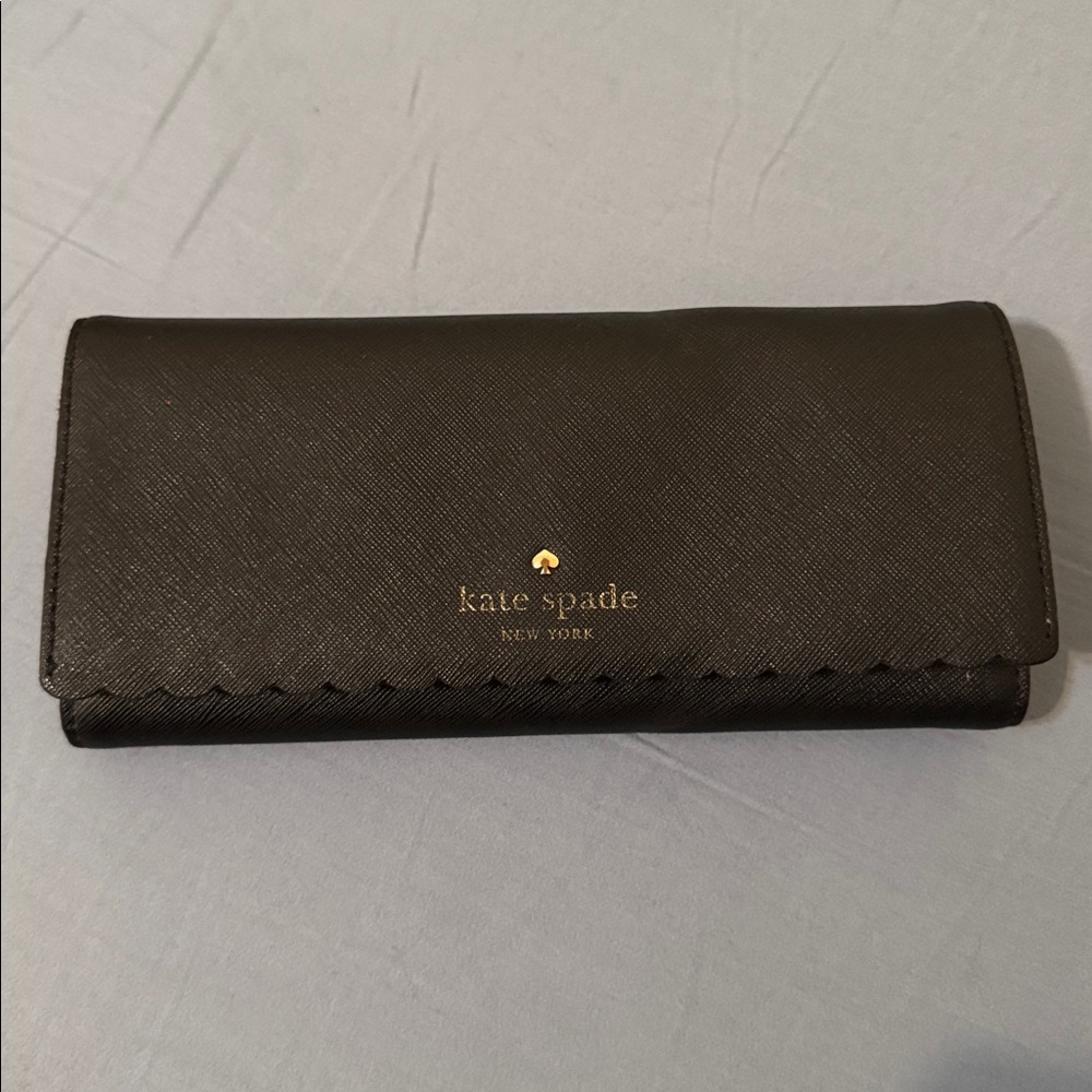 Kate Spade Long Black Scalloped Wallet
